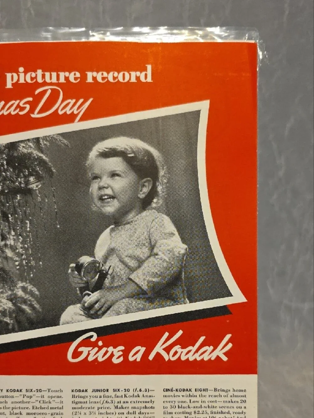 Vintage Kodak Red and Black Holiday Camera Advertisement Print - 1936